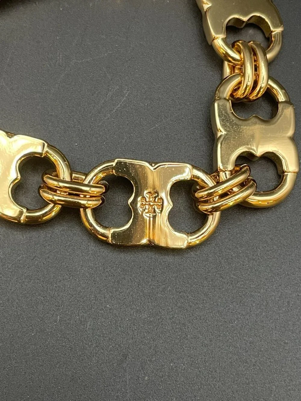 Gold Plated Tory Burch Gemini Link Bracelet